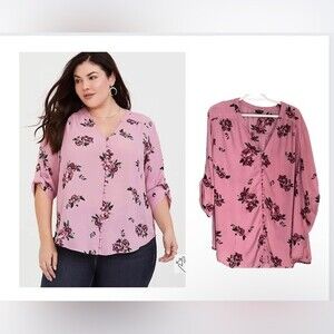 TORRID- Harper Georgette Blouse Sweet Sweep Floral Blouse